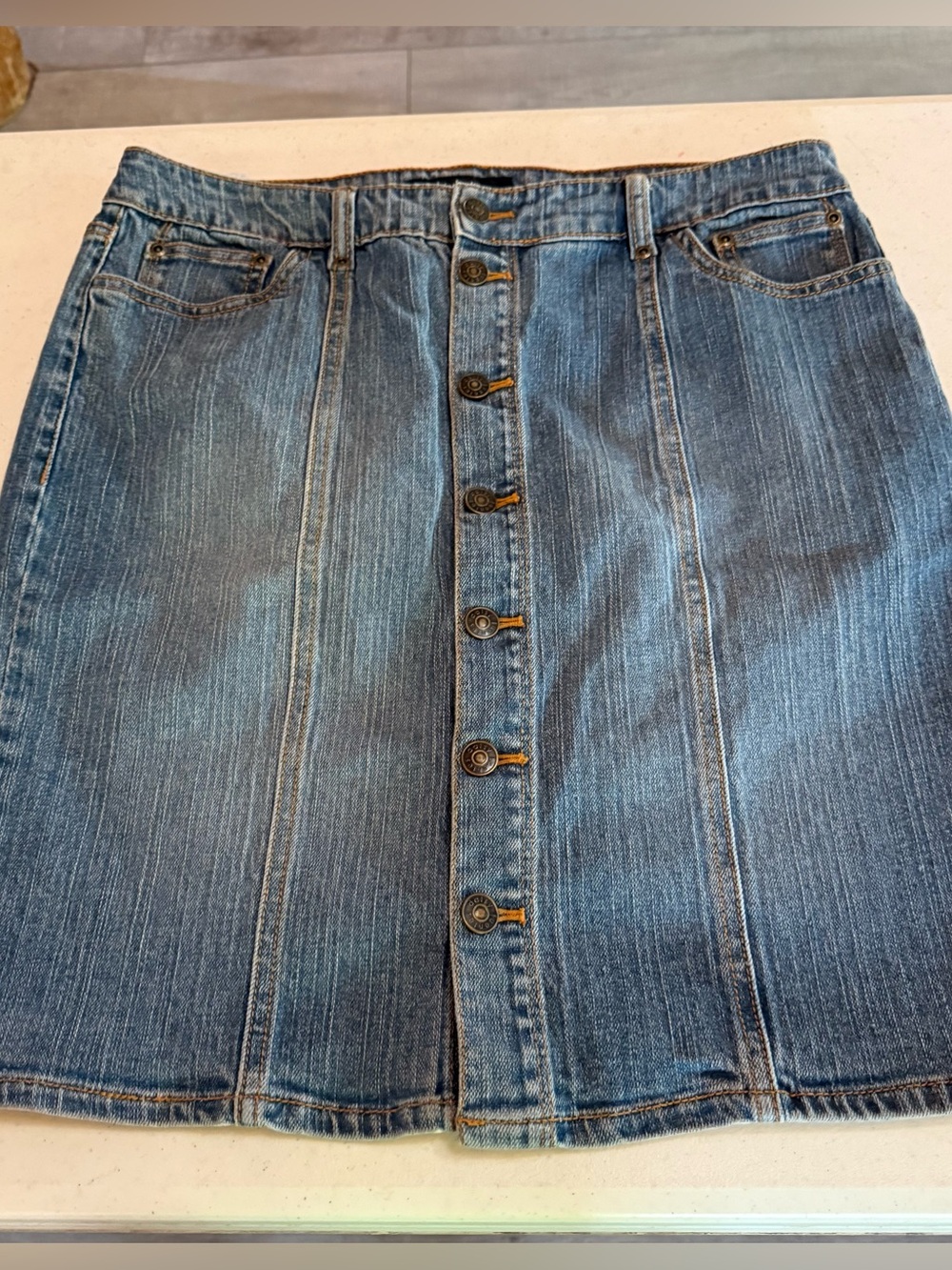 Vintage Denim Skirt Button Down size 10 western cowgirl fall fashion